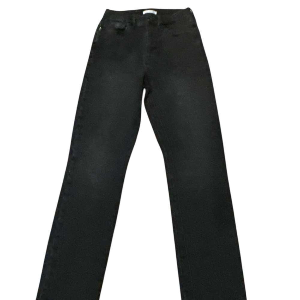 Good American Black Straight-Leg Jeans size 6